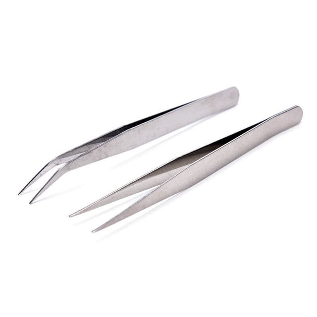 2pcs en Acier Inoxydable Droite Pinces à Épiler Patchwork Crochet Outils de Maquillage
