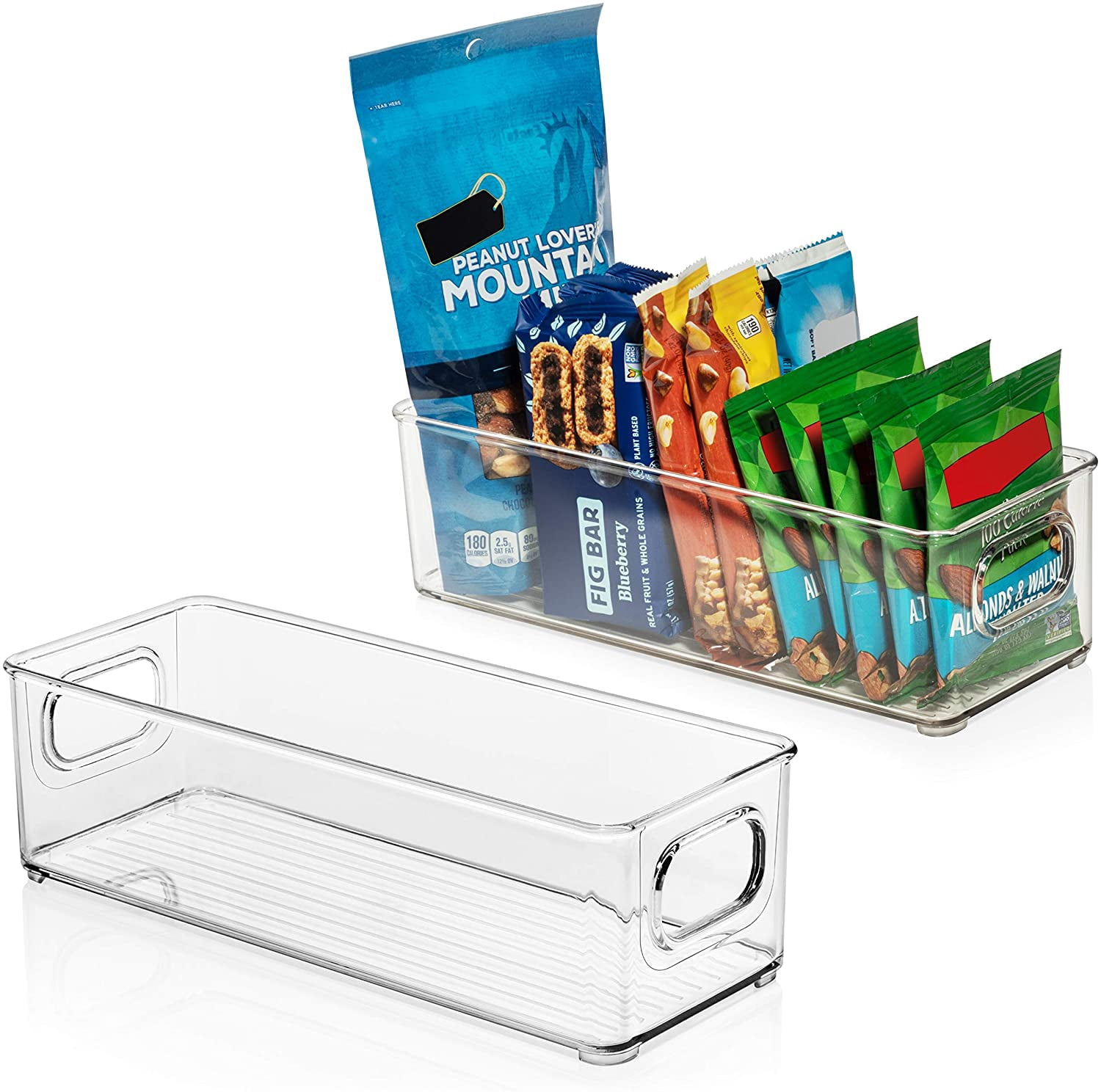 Plastic Pantry Organization and Food Storage Bin – Great Kitchen Organization and Kitchen Storage – Fridge Organizer Bins, Pantry Storage – 2 Pack