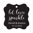 thumbnail image 1 of Darling Souvenir Personalized Fancy Frame Paper Tags Wedding Sparklers Let Love Sparkle Custom Hang Tags-Black-50 Tags, 1 of 1