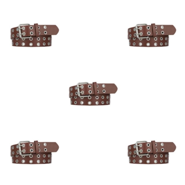 Baohd Ceinture Boucle en Alliage All Trend pour Jeans de Travail Résistant aux Rayures Punk Pin Café 110cm 5Set