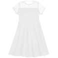 thumbnail image 4 of Girls Dress Solid Color Mesh Stitching Cute Summer Short Everyday Dress, 4 of 4
