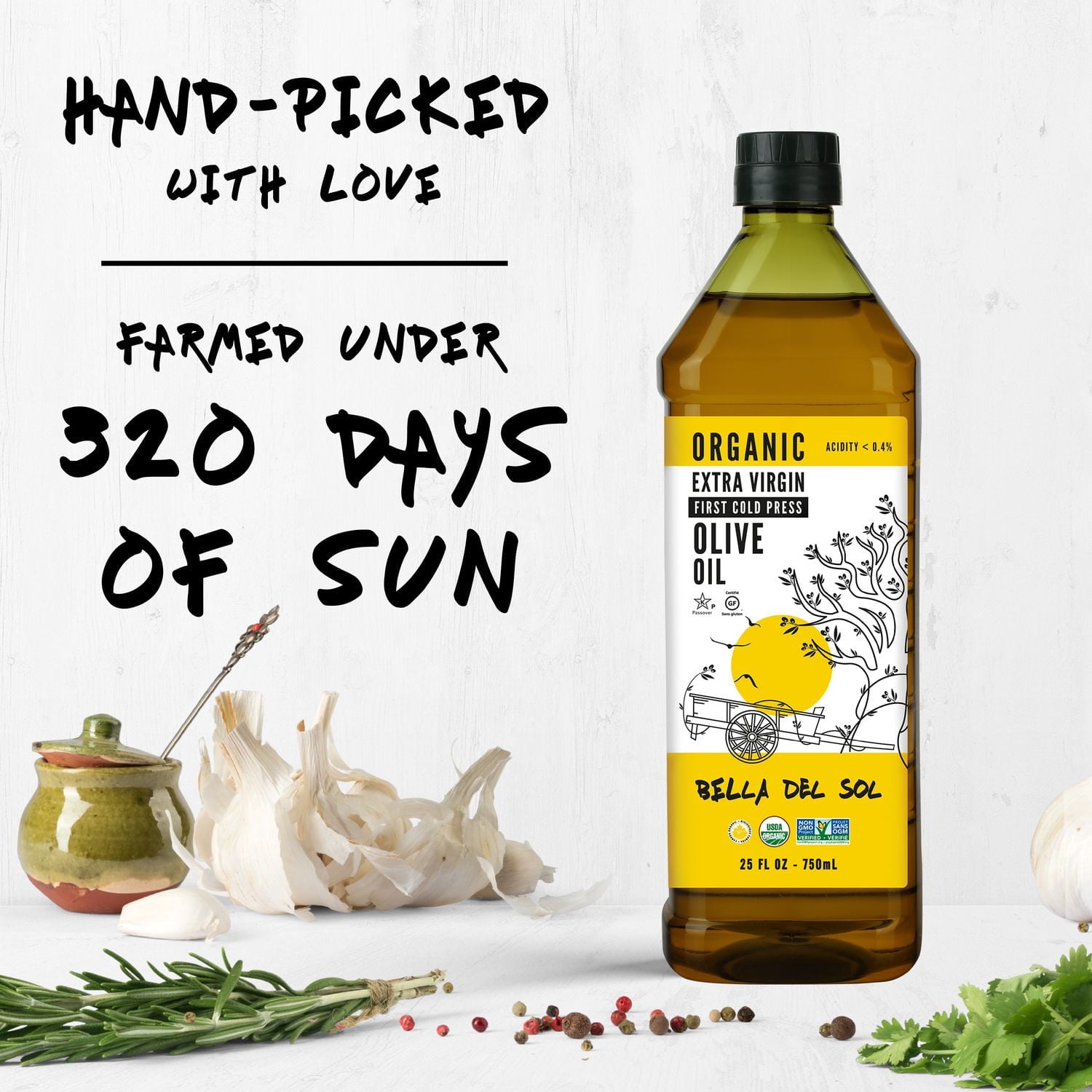 Bella Del Sol Huile D'Olive Extra Vierge Biologique 750ml