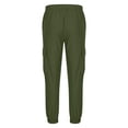 thumbnail image 4 of Dagugfen Mens Cargo Pants Fall Winter High Waist Drawstring Fitting Outdoor Camping Hiking Pants Pockets, 4 of 6