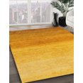 thumbnail image 3 of Ahgly Tapis Rond Abstrait Jaune Profond Lavable en Machine, 3 Pieds Rond, 3 of 7