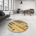 thumbnail image 4 of Ahgly Company Tapis d'Intérieur Rectangulaire de Style Transitionnel, Lavable à la Machine, Brun Doré Jaune, 5 Pieds x 7 Pieds, 4 of 7