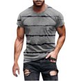 thumbnail image 2 of Qertyioot Chemises Hawaïennes pour Hommes, Col Rond Imprimé à Rayures Pull Sport Manches Courtes, 2 of 5