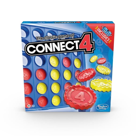 Jeu Connect 4, inclut un feuillet d'activités pour enfants jeu de stratégie, grille Connect 4, 4 en ligne, à partir de 6 ans