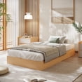 thumbnail image 1 of Modern Floor-Standing Platform Bed Frame, Wooden Bed Frame Without Headboard, Solid Wood Slat Foundation, No Box Spring Needed, Easy Assembly, for Bedroom, Dorm, Small Spaces, 1 of 5