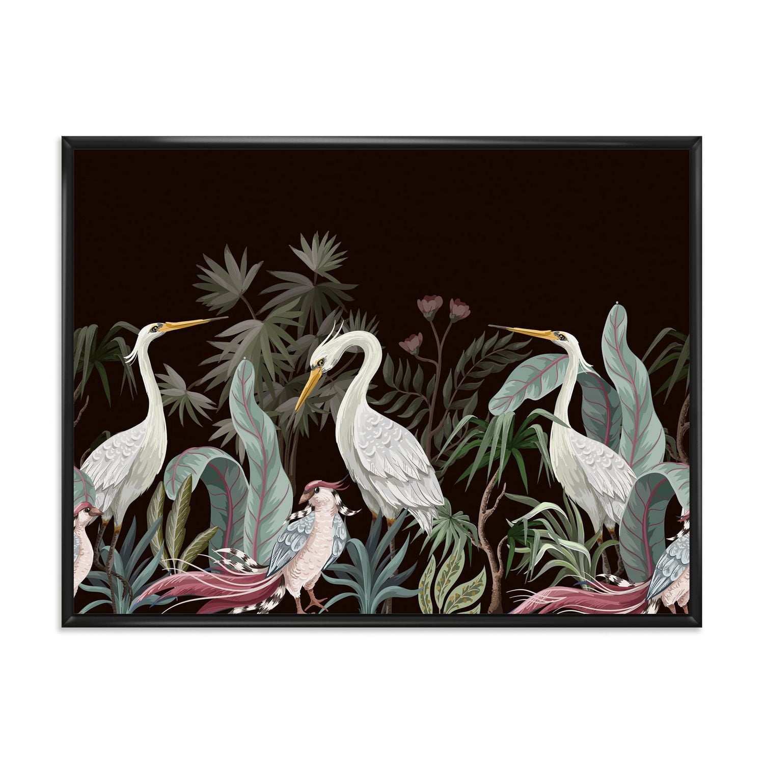 Designart Chinoiserie Aux Oiseaux Et Pivoines III ART MURAL À CADRE FLOTT