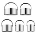 thumbnail image 1 of 5 Pcs Emporte-Pièces avec Poignée - Emporte-Pièce Rond en Acier Inoxydable pour Beignes, Moules de Cuisson 5 Tailles, 1 of 8