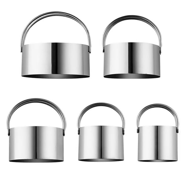 5 Pcs Emporte-Pièces avec Poignée - Emporte-Pièce Rond en Acier Inoxydable pour Beignes, Moules de Cuisson 5 Tailles