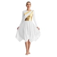 thumbnail image 3 of RUNQHUI Robe de Danse Or Métallique pour Femmes Robe d'Église Jupe de Culte Blanche TTG, 3 of 7