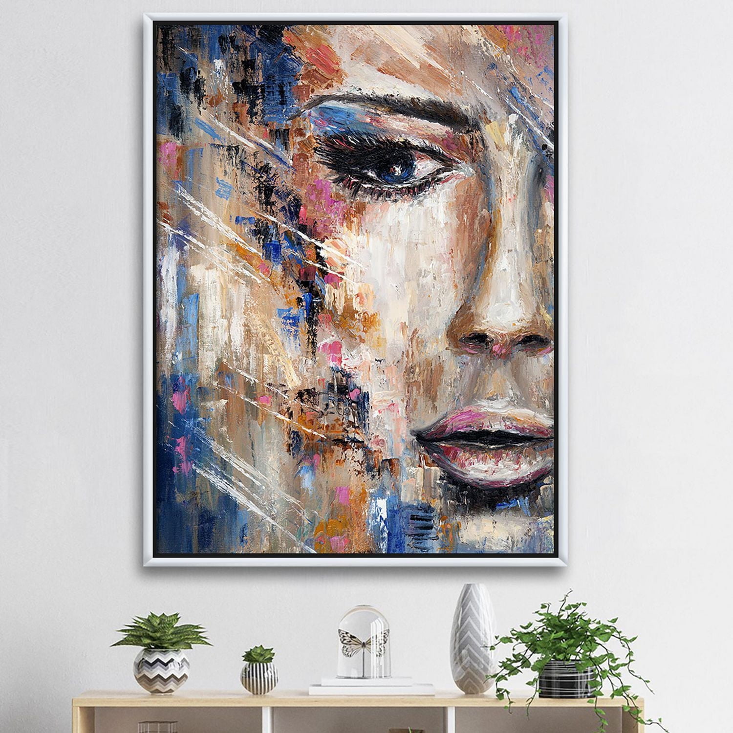 Designart Portrait d'une jeune femme IV ART MURAL À CADRE FLOTT