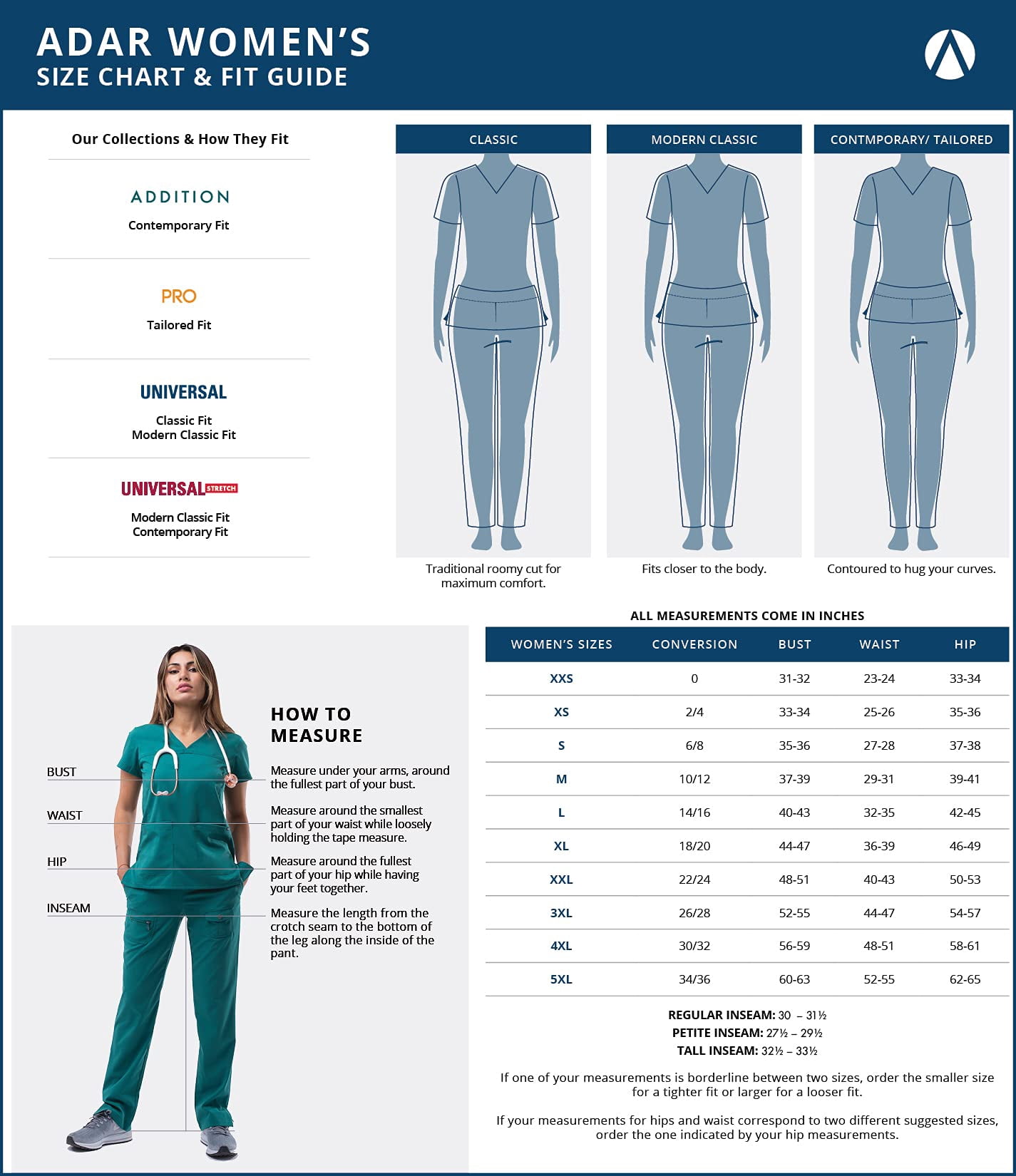 Adar Pro Scrubs For Women - Tailored Yoga Scrub Pants