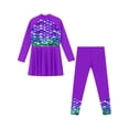 thumbnail image 3 of Sxiwei Kids Swim Dress with Pants Legging Set for Pool Beach Surfing Bathing Suit Rashguard UPF 50+ Purple 10, 3 of 6