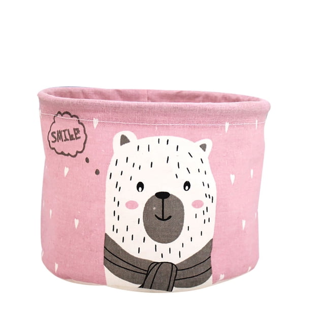 Desktop Basket Fabric Foldable Cosmetic Storage Waterproof Cartoon Housekeeping & Organizers