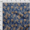 thumbnail image 3 of oneOone Tissu Polyester Spandex Bleu Moyen Tissu de Robe Tropicale Tissu Imprimé au Mètre 56 Pouces de Large, 3 of 4
