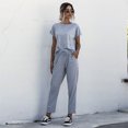 thumbnail image 1 of Nouveaux Ensembles Assortis pour Femmes Pantalon Long Ensembles Décontractés Design Original Col Rond Vêtements de Couleur Unie, 1 of 2