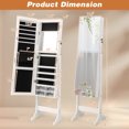 thumbnail image 3 of Costway Jewelry Cabinet Armoire Full Length Frameless Mirror Lockable W/ Lights White, 3 of 10