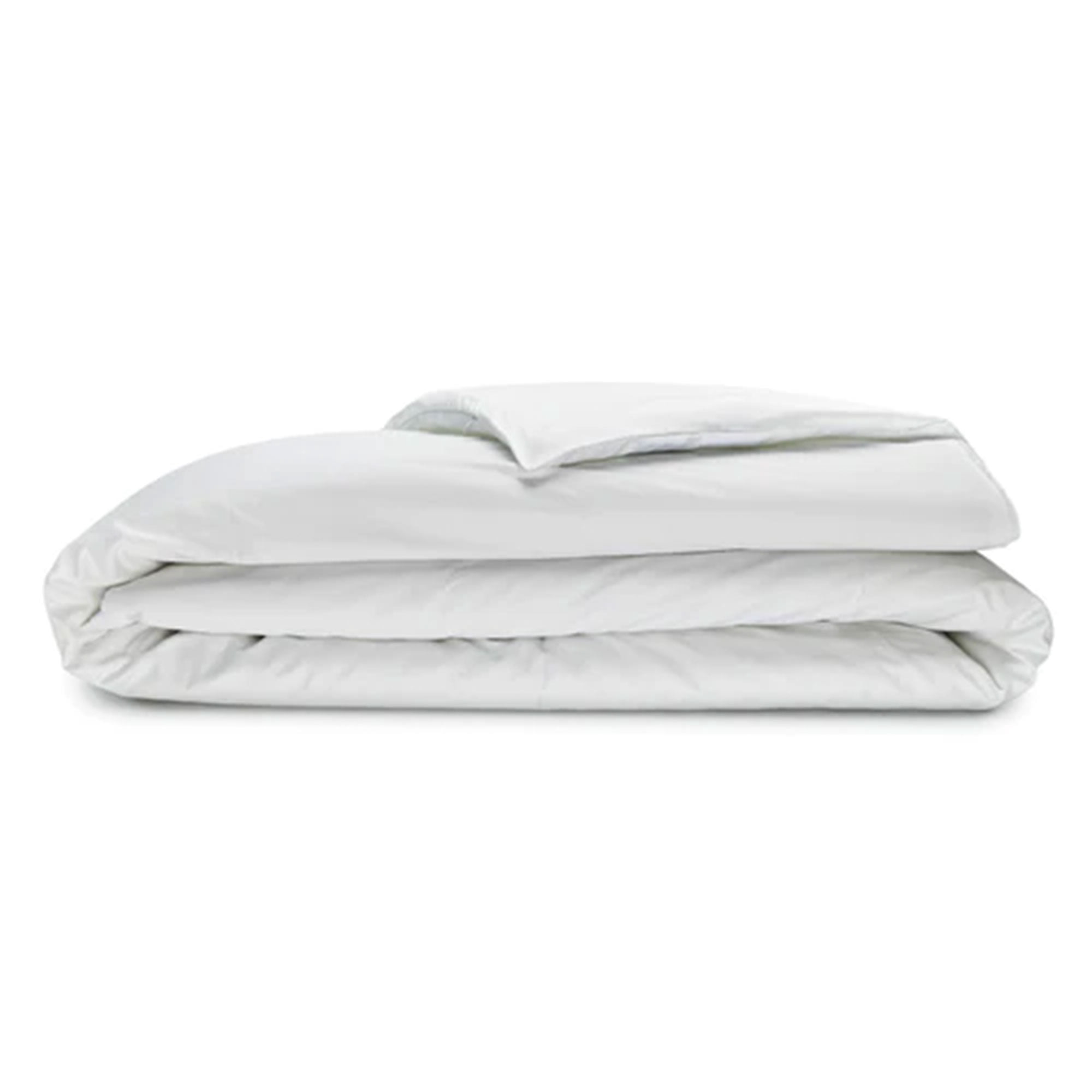 Sleepgram Supima 400 Thread Count Cotton Zippered Duvet Cover, Queen, White