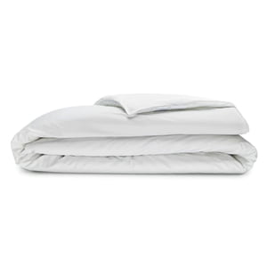 Sleepgram Supima 400 Thread Count Cotton Zippered Duvet Cover, Queen, White