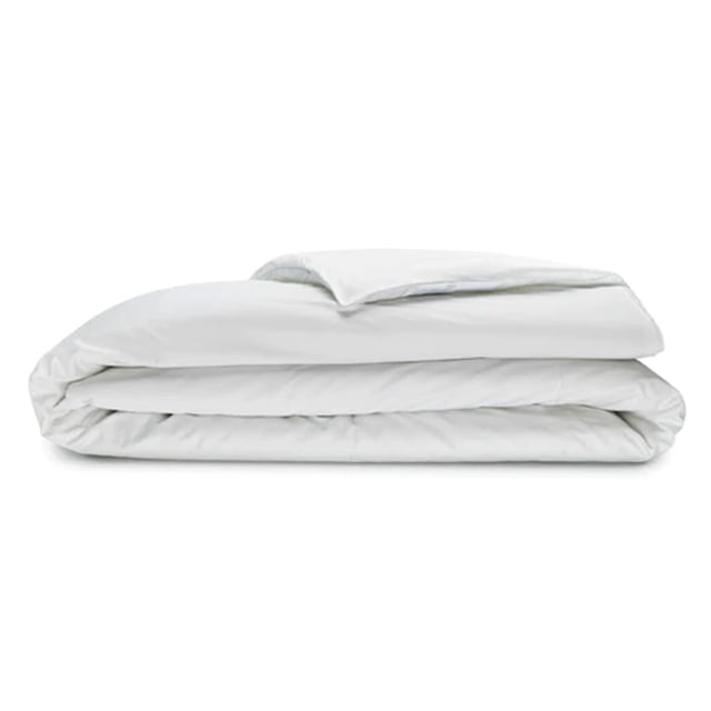Sleepgram Housse de Couette Zippée en Coton Supima 400 Fils, Grand Lit, Blanc