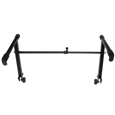 FONDOTIN Durable Adjustable Black Keyboard Stand for Digital Pianos with Removable Storage and Protective Rubber Sleeves 71cm