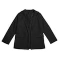 thumbnail image 3 of Girls Tops Tees & Shirts Casual Open Front Long Sleeve Jacket with Notched Lapel and Inner Pocket for Kids, 3 of 8