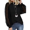 thumbnail image 2 of RKSTN Mode Femme T-Shirt à Col Rond Ajouré à Manches Longues Automne Blouse Unie Hauts, 2 of 6