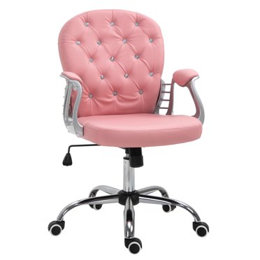 Vinsetto Chaise de Bureau à Domicile Réglable en Hauteur avec Dossier Capitonné à Boutons