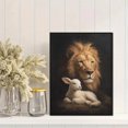 thumbnail image 2 of Lion And Lamb Christian Canvas Wall Art 15.75x11.81 Inches, 2 of 8