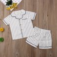 thumbnail image 2 of EYIIYE 2 Pcs Pyjama d'Été pour Tout-Petits Enfants, Haut à Manches Courtes à Boutons + Shorts, 2 of 7