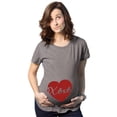 thumbnail image 2 of T-shirt de Maternité Xoxo Script Cœur Mignon Annonce de Grossesse (Gris Chiné Foncé) - TG, 2 of 3