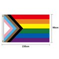 thumbnail image 2 of Rainbow Flag Banner Durable UV Resistant Progress Pride Flag Support for LGBT Flag, 2 of 7