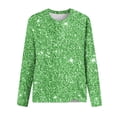 thumbnail image 4 of zanvin Chandails à Manches Longues à Imprimé de Paillettes pour Femmes, Coupe Ample Décontractée, T-Shirts à Col Rond, Chemisiers Scintillants pour Fête, Vert, m, 4 of 4