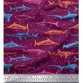 thumbnail image 1 of Soimoi Cotton Duck Fabric Bubbles & Fish Ocean Print Fabric by The Yard 56 Inch Wide, 1 of 2