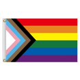 thumbnail image 1 of Techinal Rainbow Flag 6 Stripes Large Pride Flag Support Gay Pride Banner with Brass Grommets for Hanging Indoor Outdoor, 1 of 10
