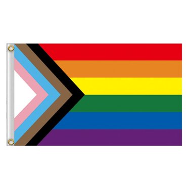 Techinal Drapeau Arc-en-Ciel 6 Rayures Grand Drapeau de Fierté Support Bannière de Fierté Gay avec Oeillets en Laiton pour Suspension Intérieur Extérieur