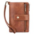 thumbnail image 1 of JFHHQ Men's Korean Style Vertical PU Leather Wallet Slim Bifold with Double Loose and Multiple Functional Card Slots One Size Brown, 1 of 7