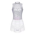 thumbnail image 1 of JanJean Justaucorps à Franges à Paillettes pour Femmes Latin Cha-Cha Tenue de Danse Performance sur Scène Compétition Justaucorps Costume Blanc TTG, 1 of 7