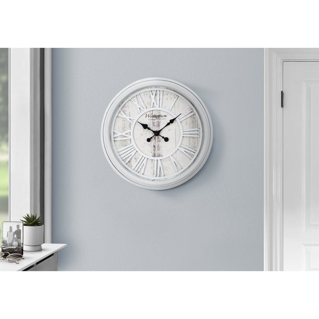 Monarch Specialties I 9043 - Horloges, Ronde de 20 Pouces, Horloge Murale, Gris, Transitionnel
