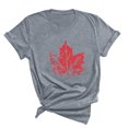 thumbnail image 3 of Japceit Blouses pour Femmes T-Shirts Décontractés à Manches Courtes Basiques d'Été pour Femmes Hauts T-Shirt Imprimé Feuille d'Érable de la Fête du Canada Col Rond, 3 of 7