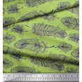 thumbnail image 2 of Soimoi Green Velvet Fabric Tribal Feather Decor Fabric Printed Yard 58 Inch Wide, 2 of 3
