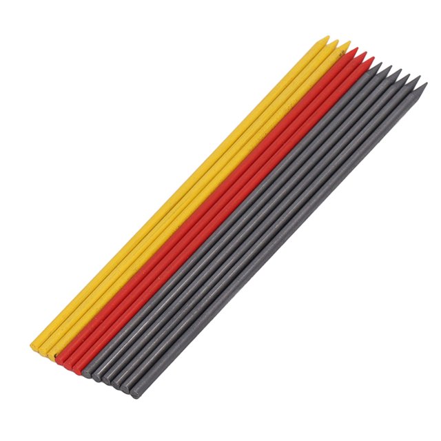 Kit de Recharge de Crayon de Charpentier, 12 Pcs 2.8mm Installation Simple Fiable Ensemble de Recharge de Crayon de Charpentier Cire Graphite pour Menuiserie pour Métal