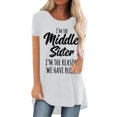 thumbnail image 1 of Pompotops Femmes Mode Casual Chemises d'Impression Manches Courtes Tee-Tops Tunique Blouse, 1 of 4
