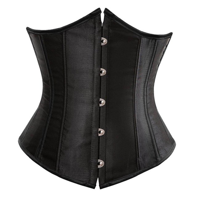 pitrice Corset Amincissant à Lacets pour Femmes, sous-Poitrine, Noir