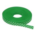 thumbnail image 1 of Uxcell Grosgrain Ribbons with White Dots Ribbon Bow Decoration Crafts Gift Wrapping Wedding Green 10 Yards 3/8 Inch, 1 of 6