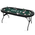 thumbnail image 1 of Gymax 8 Player Foldable Poker Table Portable Folding Texas Holdem Table w/Padded Rail Green, 1 of 9