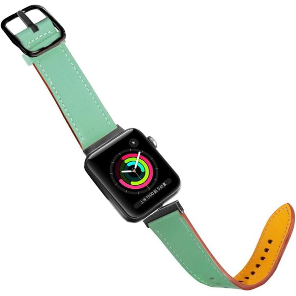 KOMI iWatch 38mm 42mm 49mm Watch Band,Genuine Leather Replacement Strap Compatible with Apple Watch Ultra 49mm/Apple Watch Series 3/2/1,Reversible Double Color