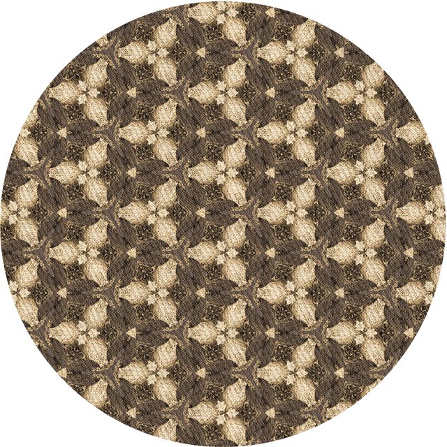 Ahgly Company Tapis d'Intérieur Ronds Lavables à la Machine, Style Transitionnel, Brun Sable Brun, 3 Pieds Rond